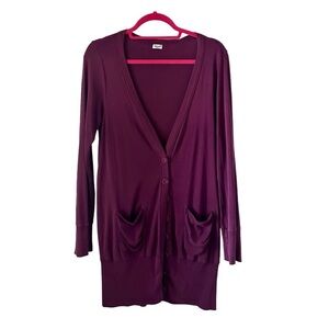 Splendid Woman’s Button Up Long Sleeve Cardigan 
Wine Colored (purple )Size M
